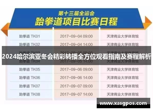 2024哈尔滨亚冬会精彩转播全方位观看指南及赛程解析